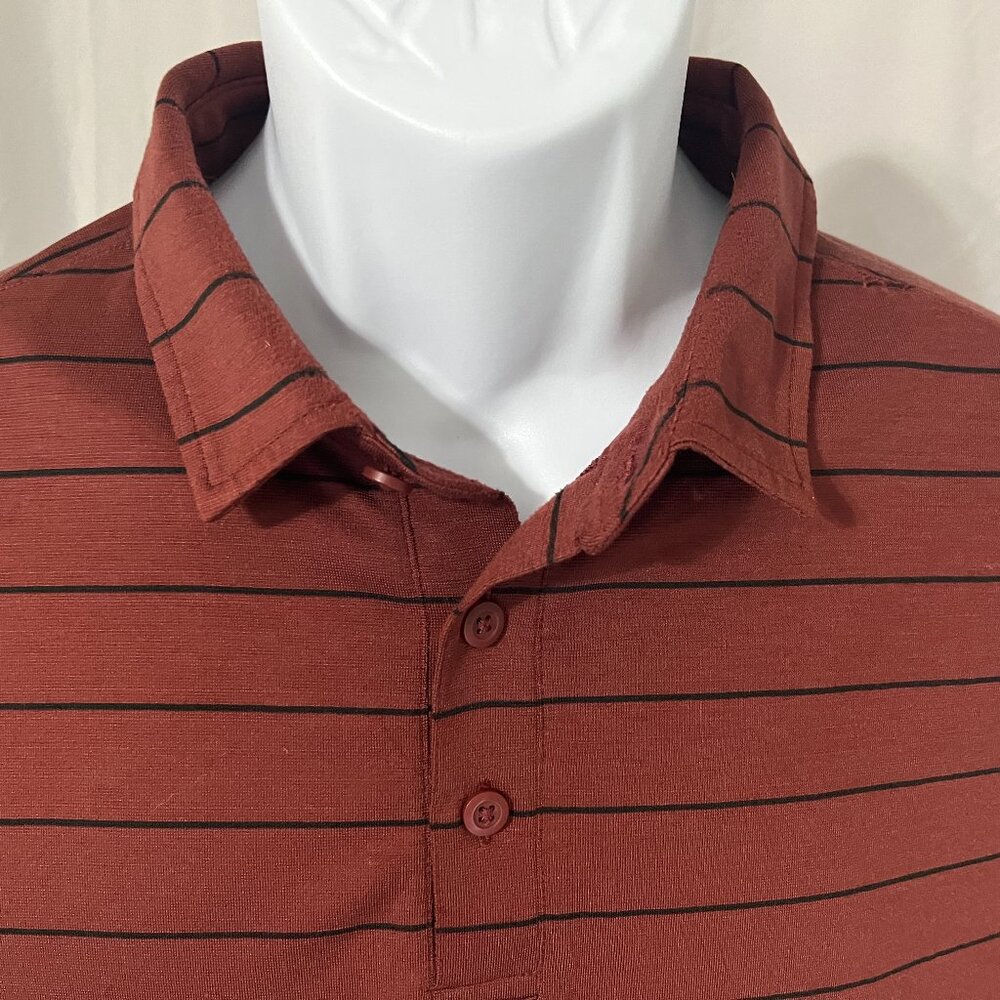 ⛳ Lululemon Men’s Dark Red & Black Performance Tech Polo Shirt M EUC 🔥